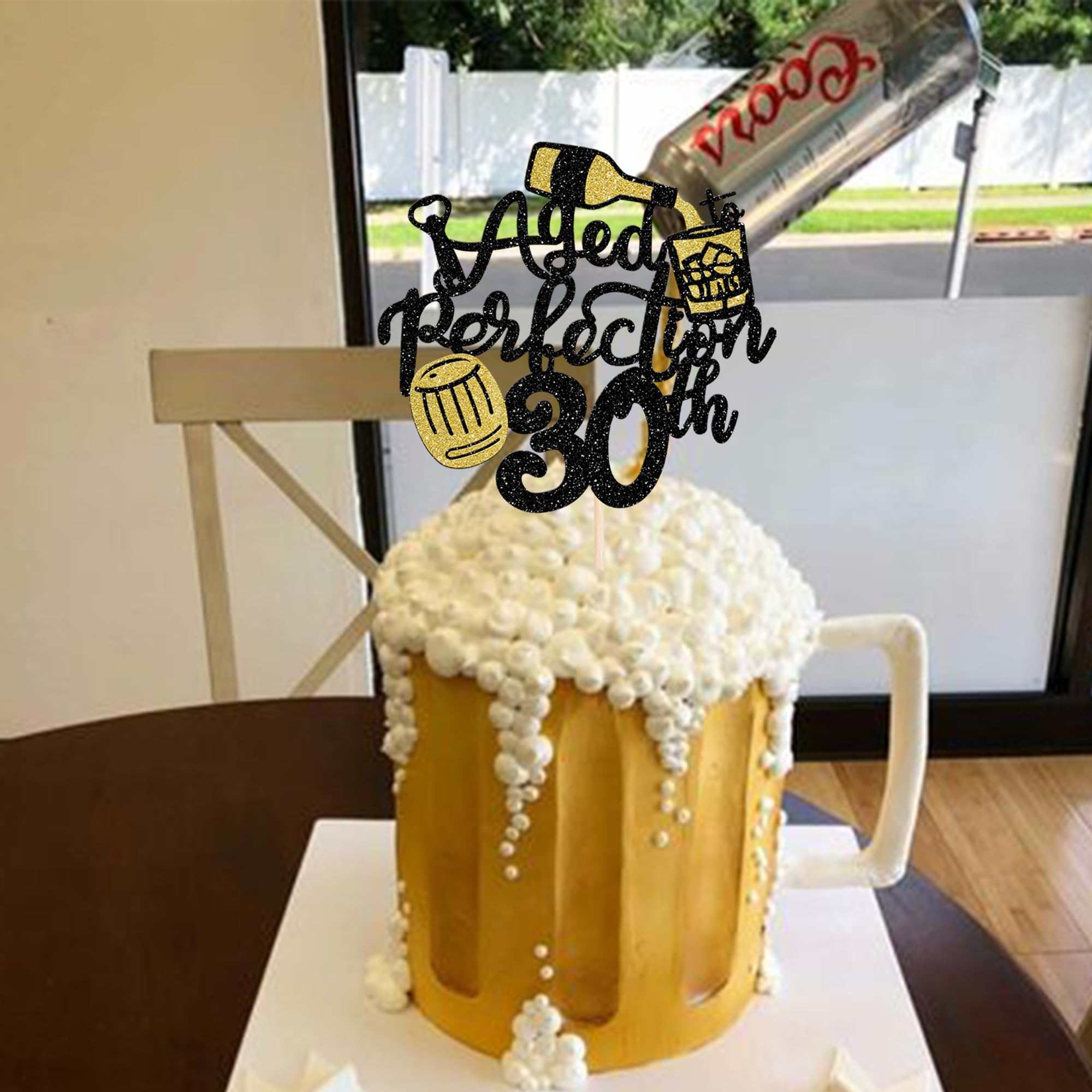 Kuchendekoration 'Aged To Perfection' – 30. Geburtstag, Vintage 1992, Whiskey-Motto