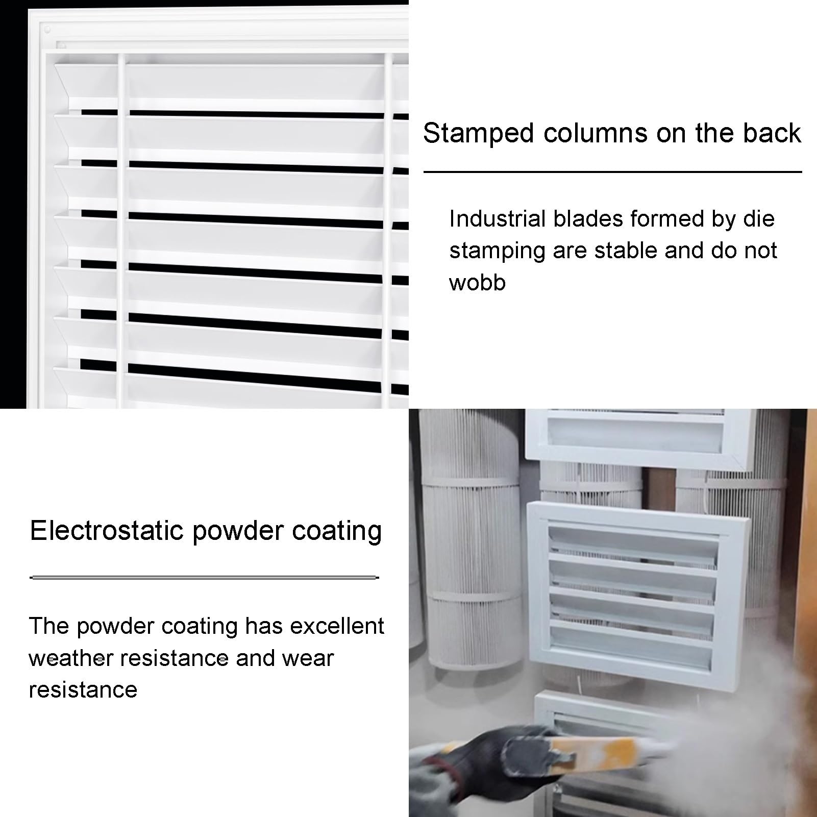 HVAC - Griglia di ventilazione da parete con griglia rimovibile e filtro a rete, controllo del flusso d'aria regolabile, facile installazione, design per sistemi di climatizzazione di casa e ufficio