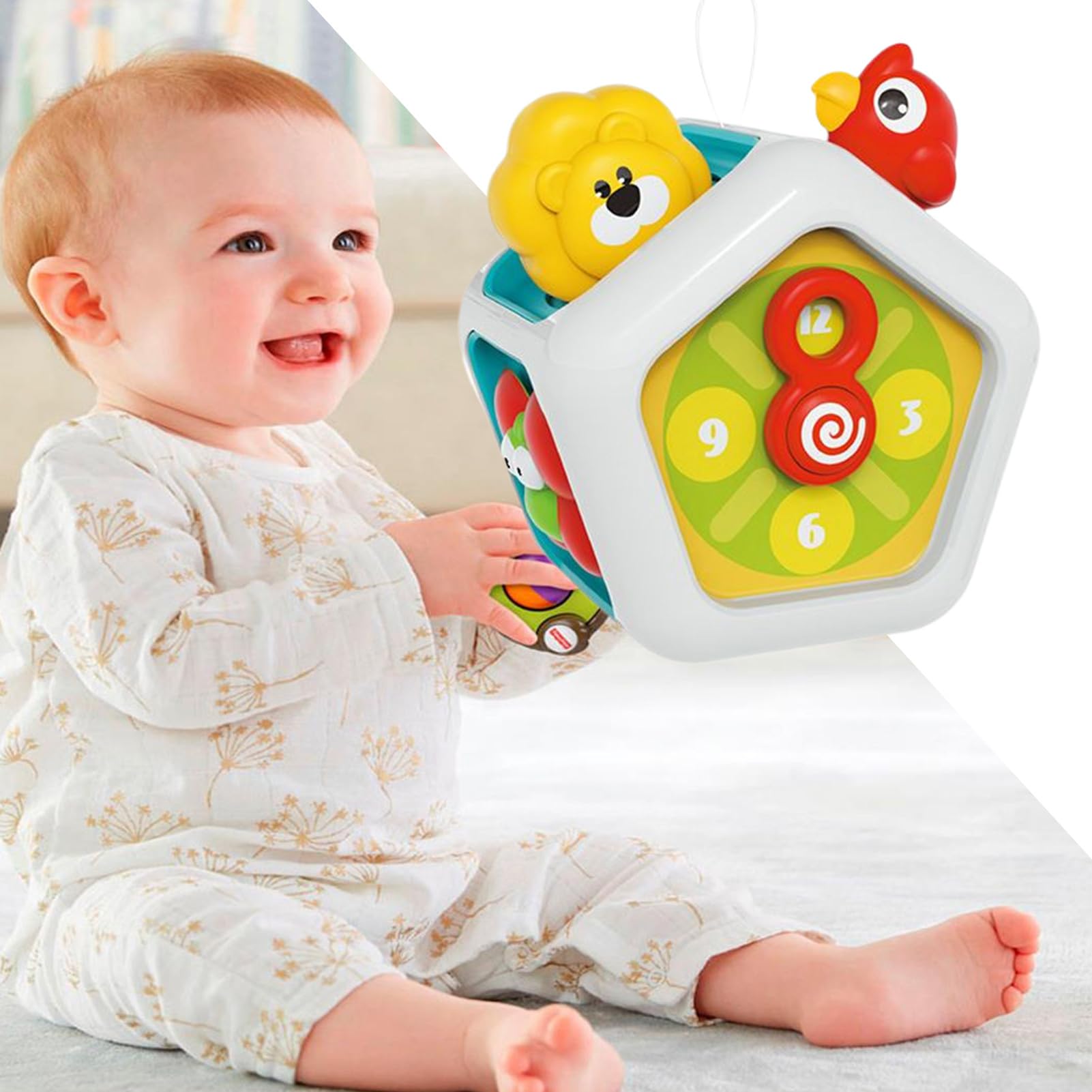 Cube Animé, Jouet Pour Bébé Cube, Cube D'activité Pour Tout-Petit, Jeux Interactifs, Développement éducatif Pour Boy Girl, 12-18 Mois, Moteur Fine