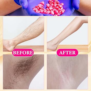 3 Packs Hard Wax Beads for Women Men,Waxing Beads for Hair Removal Kit with 10 Sticks,Hair Removal Wax Beans for Face,Chest,Armpits,Arms,Back and Legs
