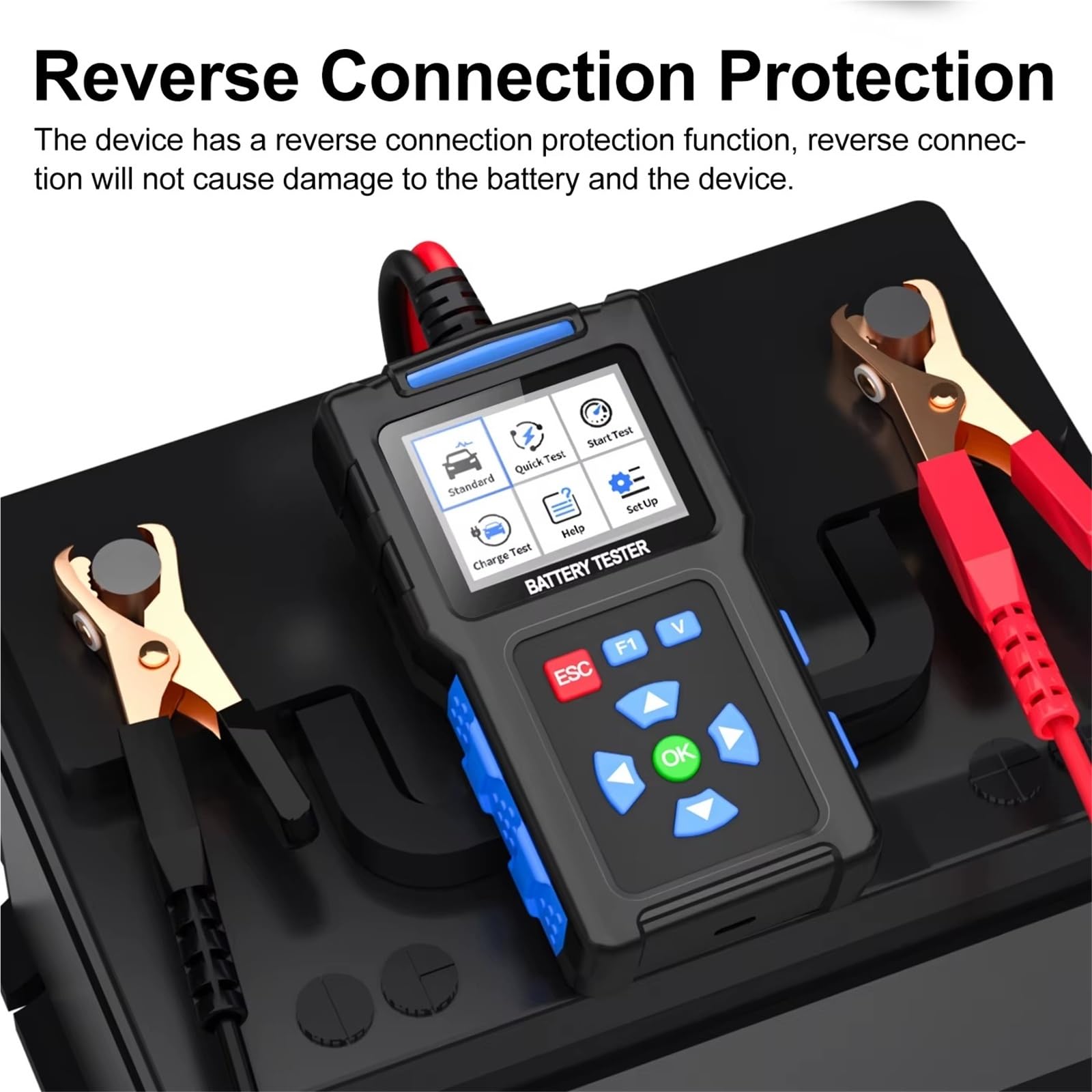 Tester baterii, Tester akumulatora samochodowego 12V/24V Analizator 20-2000 CCA Diagnostyka usterek