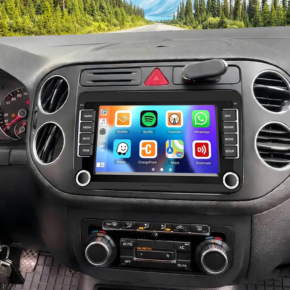 Radio samochodowe 2 + 32 G Android 13 do VW TIGUAN Passat Golf 5 6 2009-2017 z bezprzewodowym systemem Carplay Android Auto, 7-calowy ekran dotykowy Auto Stereo Display Player Radio GPS nawigacja Head