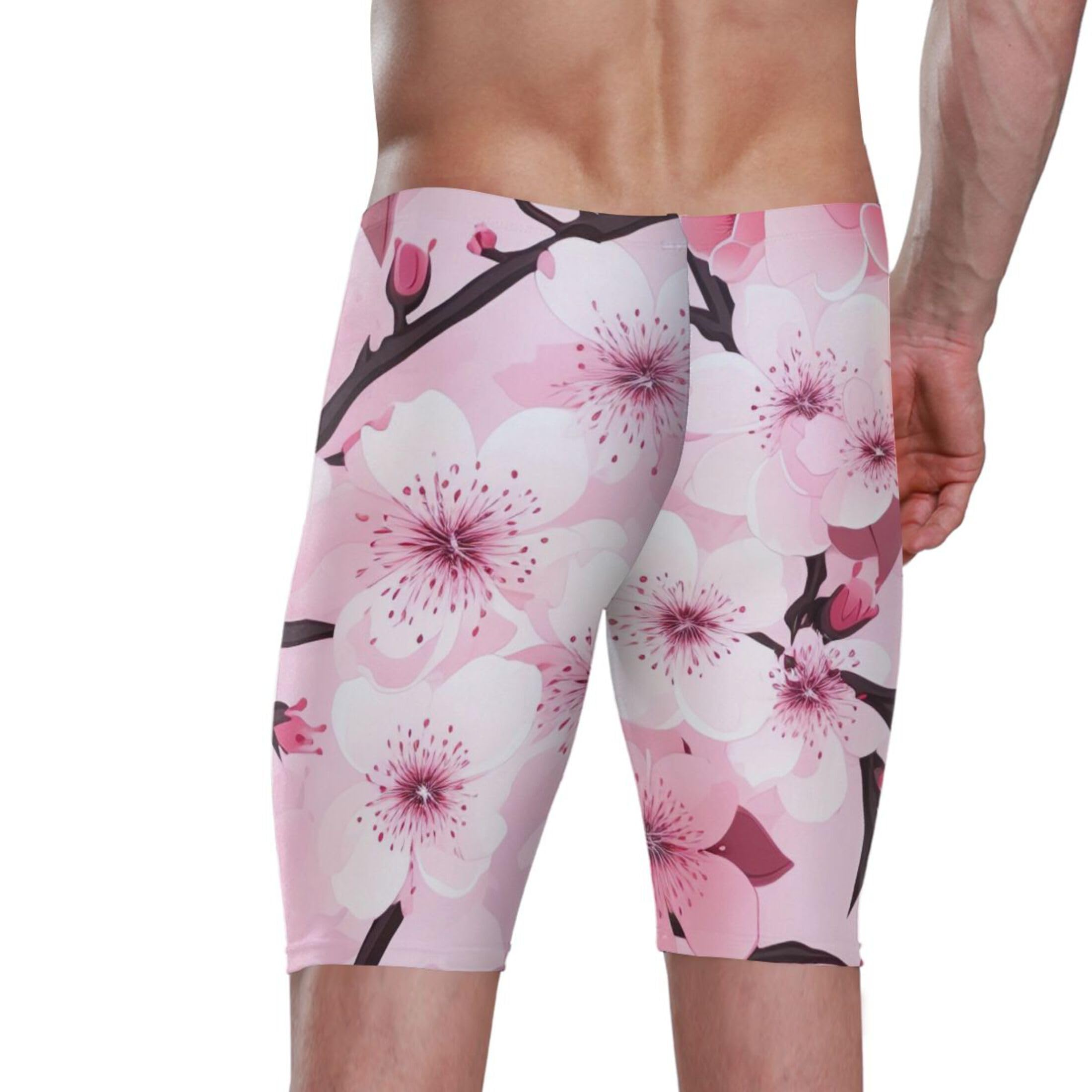 Pink Cherry Blossoms Men's Swimsuit Swim Jammers L B0401906