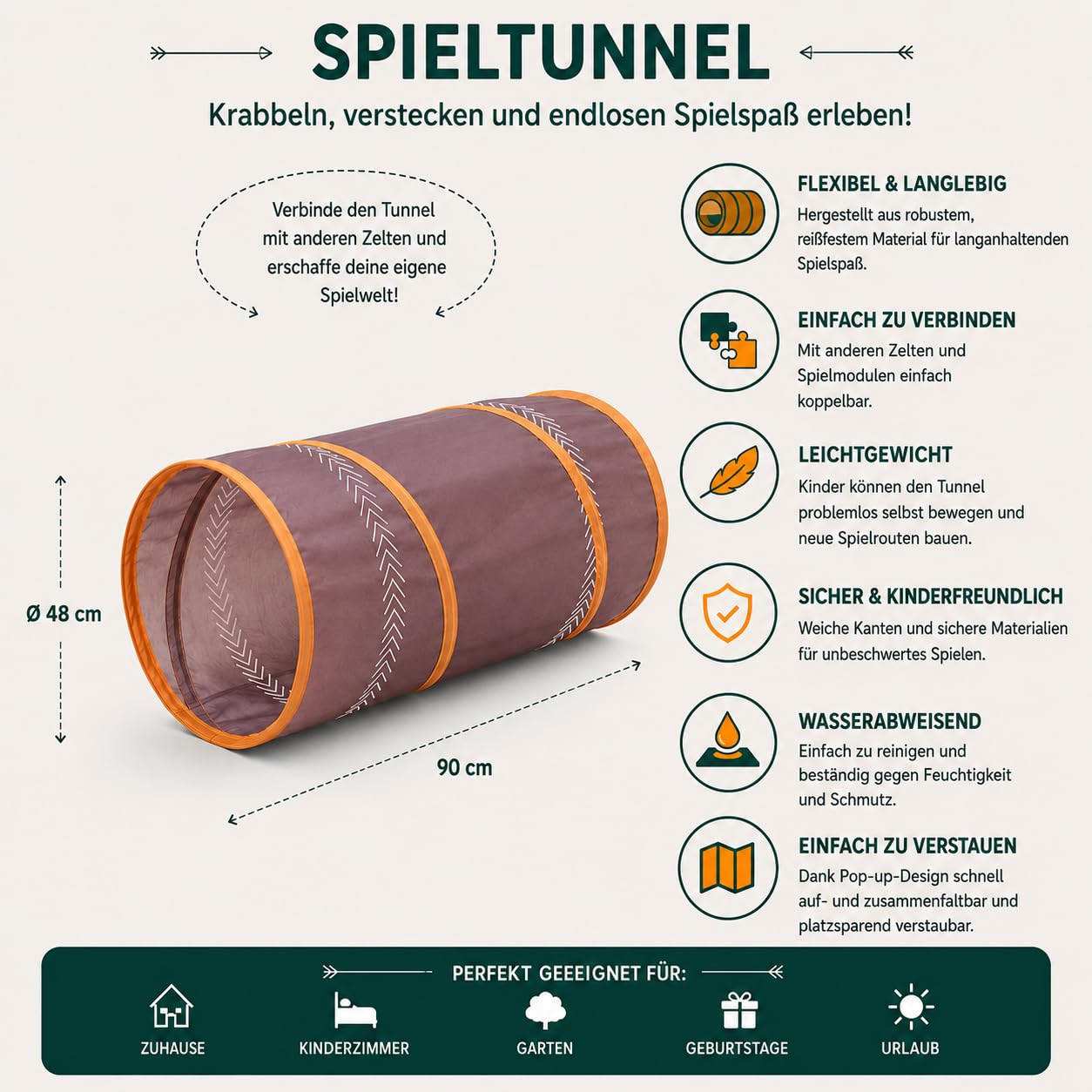 COIL Namiot do zabawy dla dzieci, namiot dla dzieci na zewnątrz - namiot do zabawy z tunelem, namiot do pokoju dziecięcego - namiot dla dzieci w pomieszczeniach, namiot do zabawy dla dzieci, wspólny