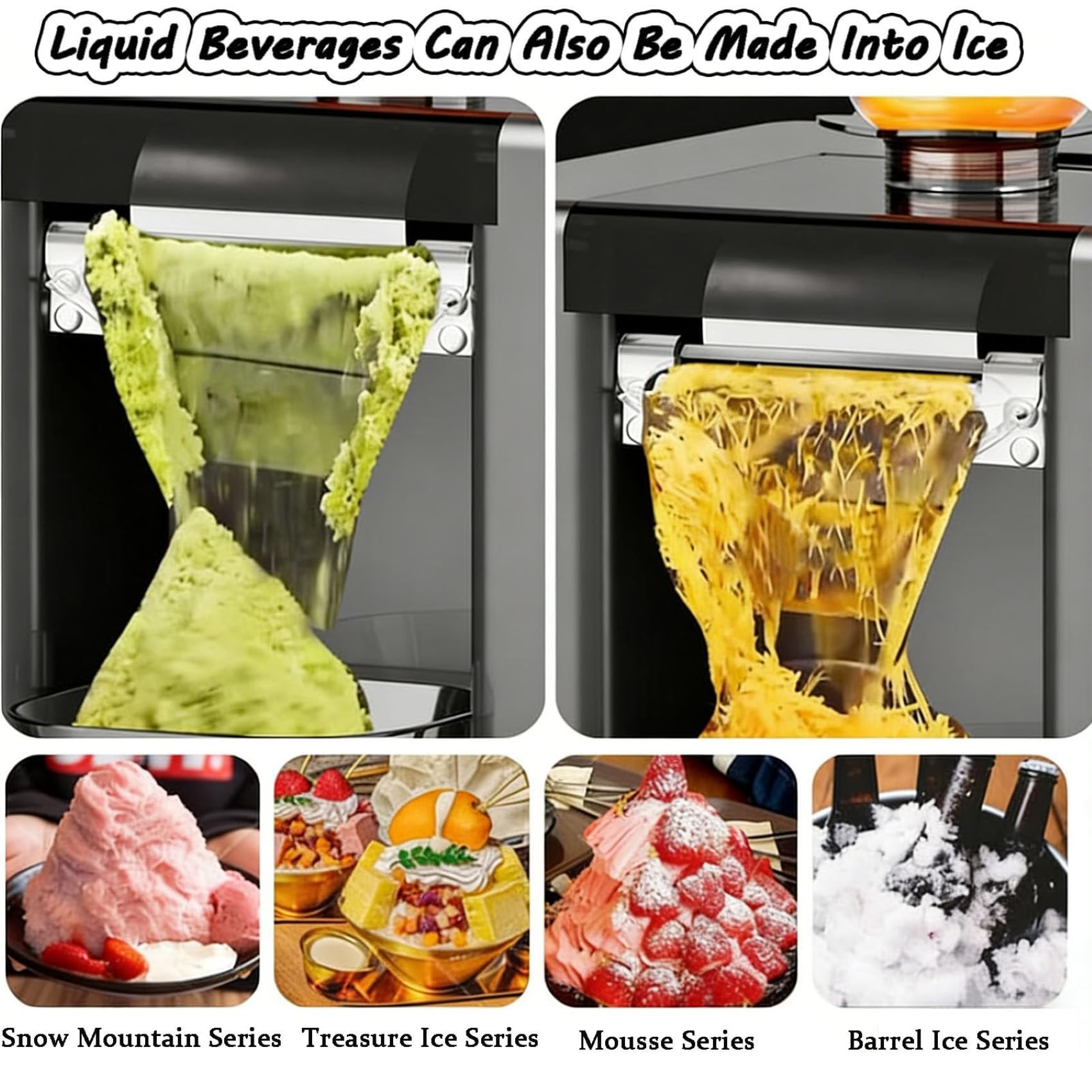 Tritaghiaccio Elettrico, Macchina Automatica per Granite con capacità di 750 ml, autopulente, Funzionamento con Un Solo Tocco per casa, Feste e attività Commerciali.