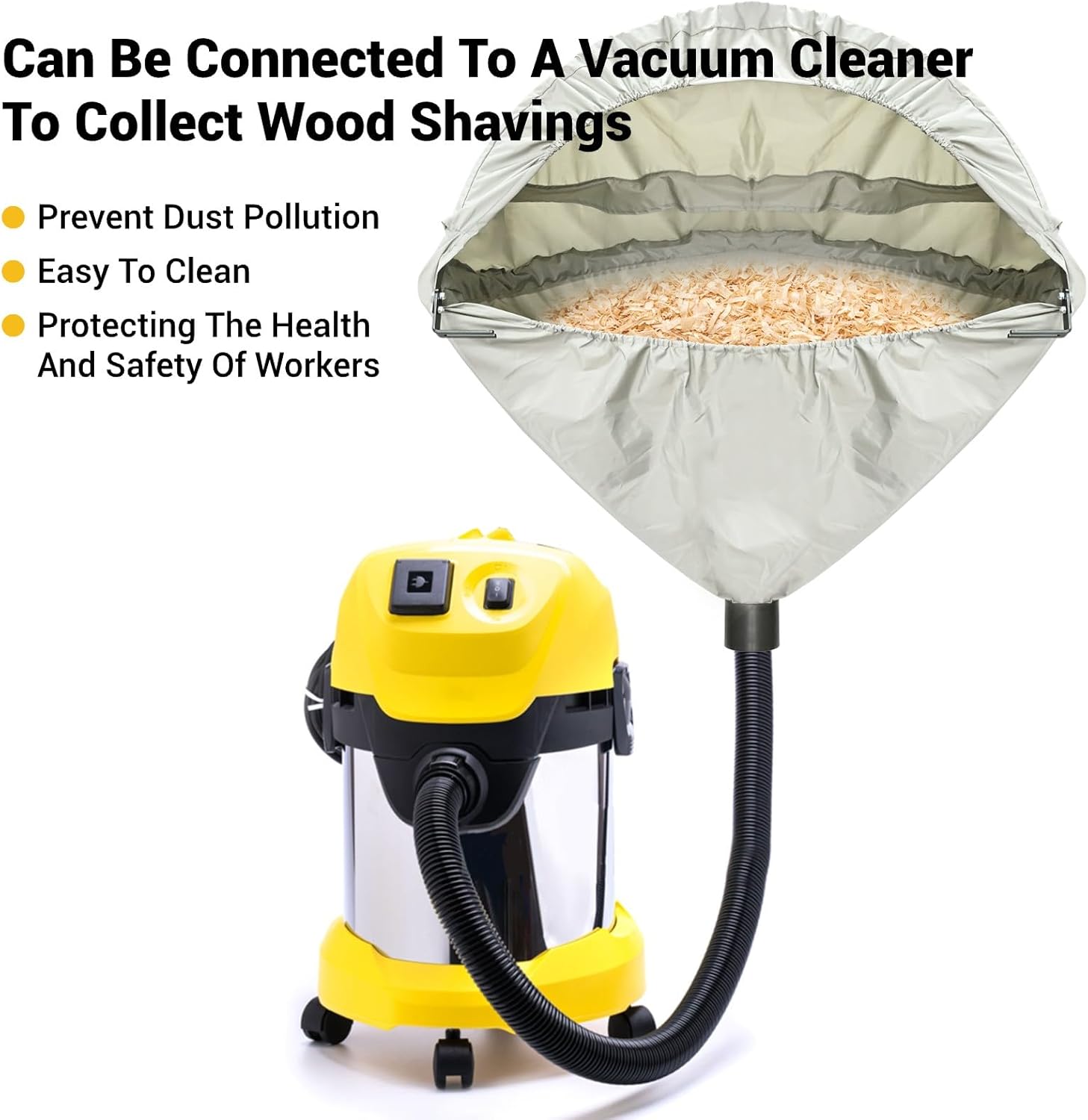 Collection Hood for Table Miter Saw Dust Solution, Heavy-Duty Oxford Fabric Foldable Dust Collector for Woodworking with Accessories and Storage Bag, Fits All Miter Saws, Silver