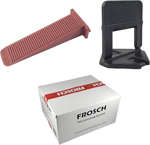 Miniatura 10 de FROSCH Kit de sistema de nivelación de azulejos 116" (1.5mm), 250 clips y 100 cuñas