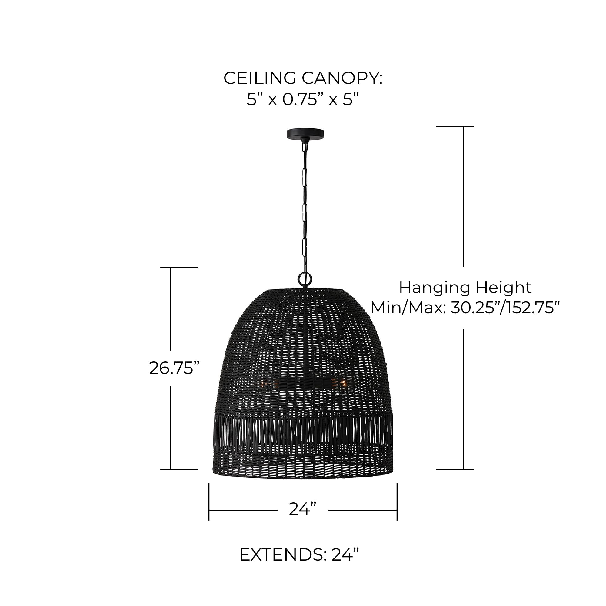 Capital Lighting 347533MB Naomi Bohemian Handcrafted Rattan Large