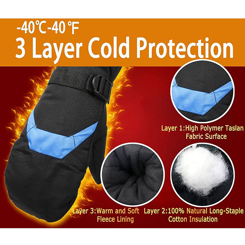 CHEWYNP Guanti da Sci, Guanti Termici Impermeabili Antivento Guanti per Unisex, Guanti da Neve Invernali Caldi all'aperto per Sci, Snowboard, motoslitta, Palle da Neve, triturazione, spala