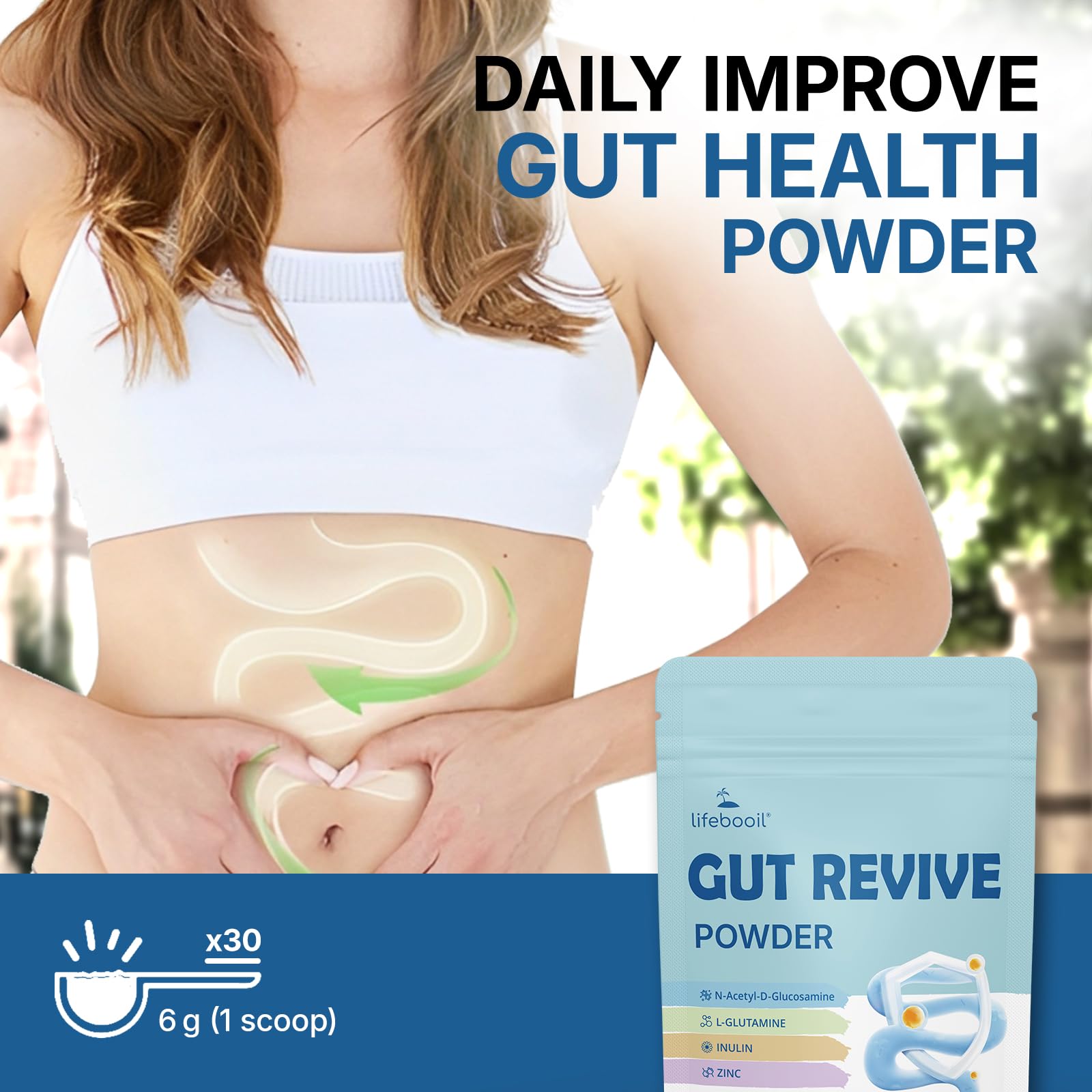 Amazon.com: Lifebooil Leaky Gut Powder with L-Glutamine, Prebiotic,  Licorice, Slippery Elm Bark for Gut Health & Digestive Health, Super Gut  Powder Unflavoured