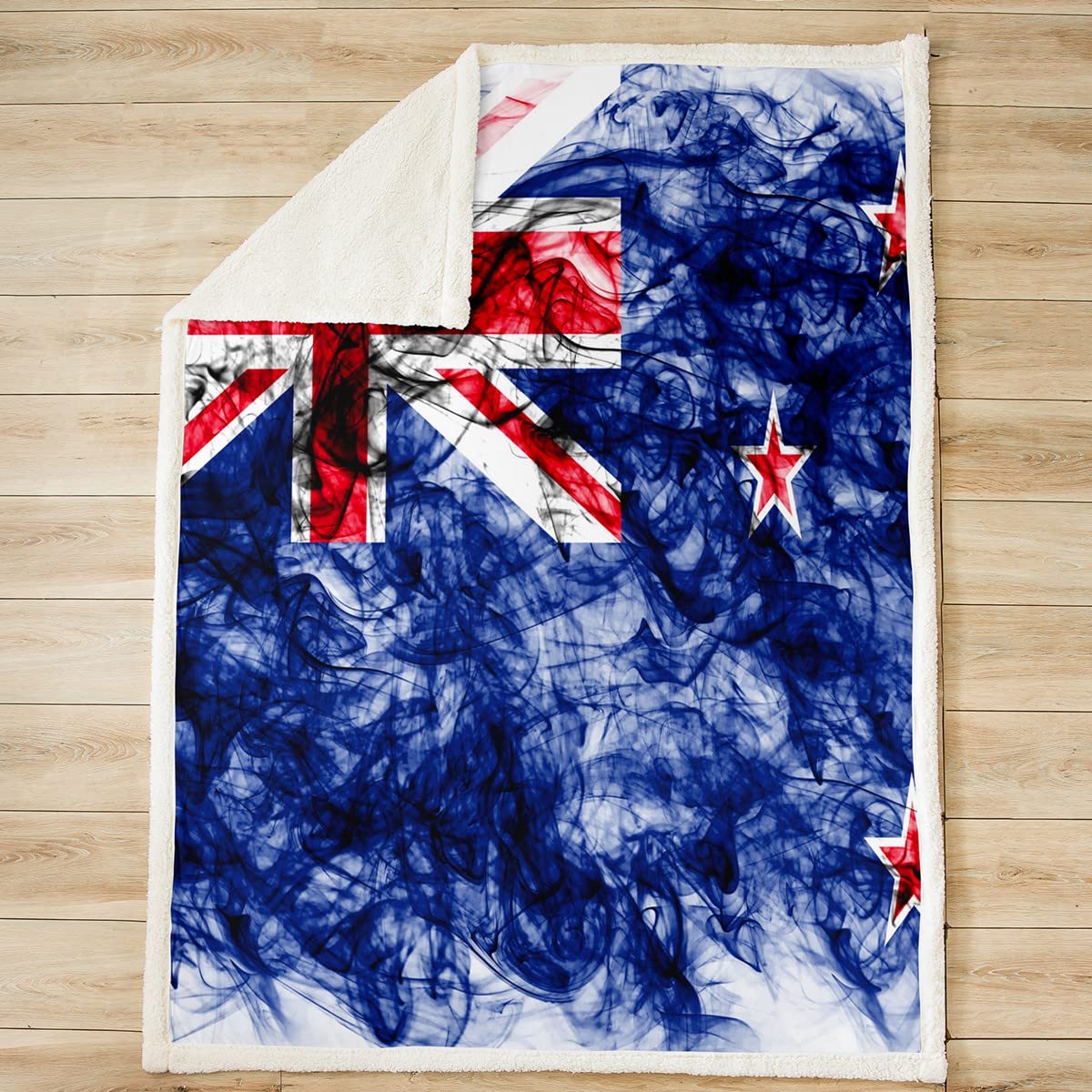 Coperta Sherpa con bandiera americana blu fumé in pile per bambini, ragazzi, ragazze, federazioni, stelle, a righe, morbida coperta sfocata, per letto, divano letto, queen 200 x 200 cm
