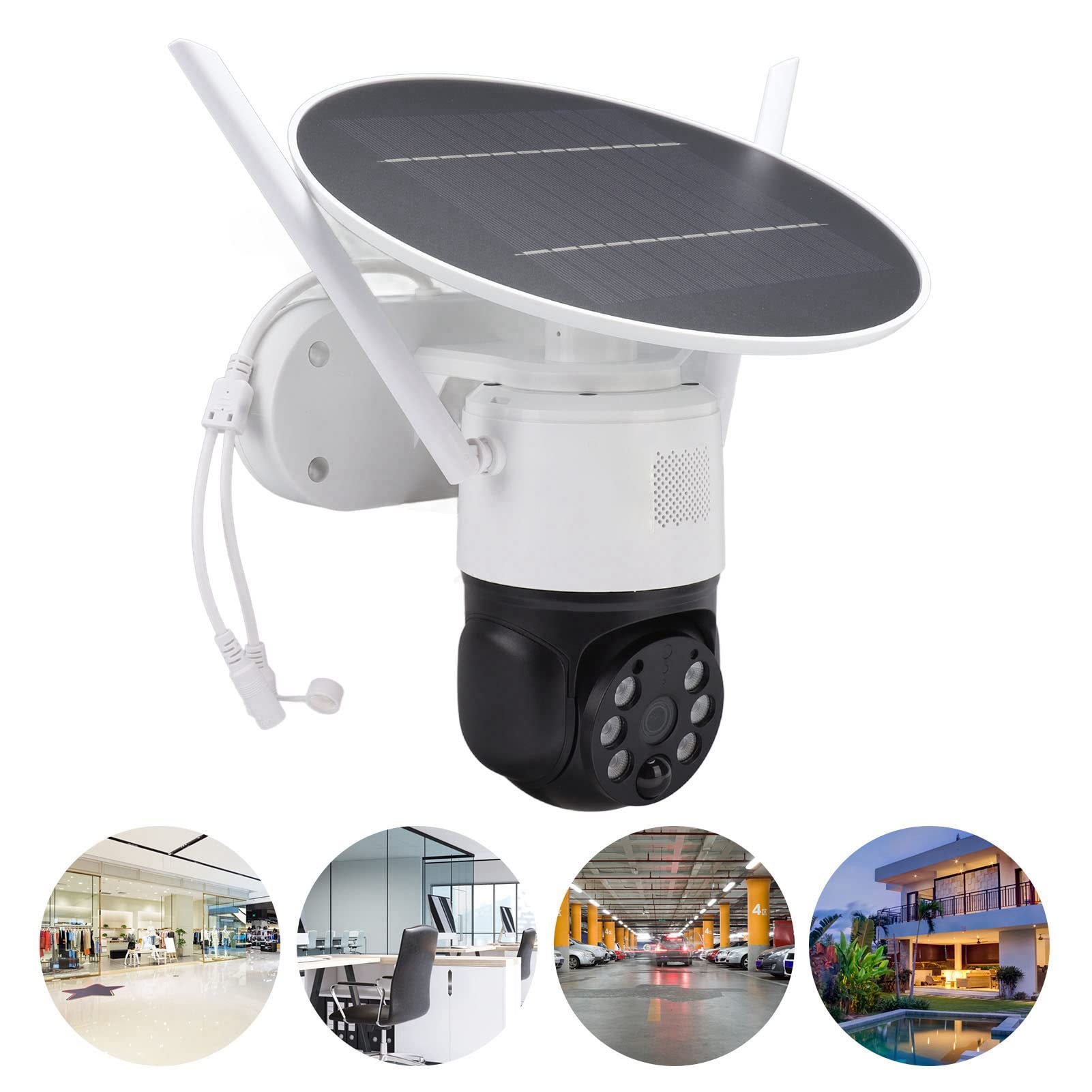 ASHATA Telecamera di Sicurezza Solare, Wireless 4G per Esterni con Visione