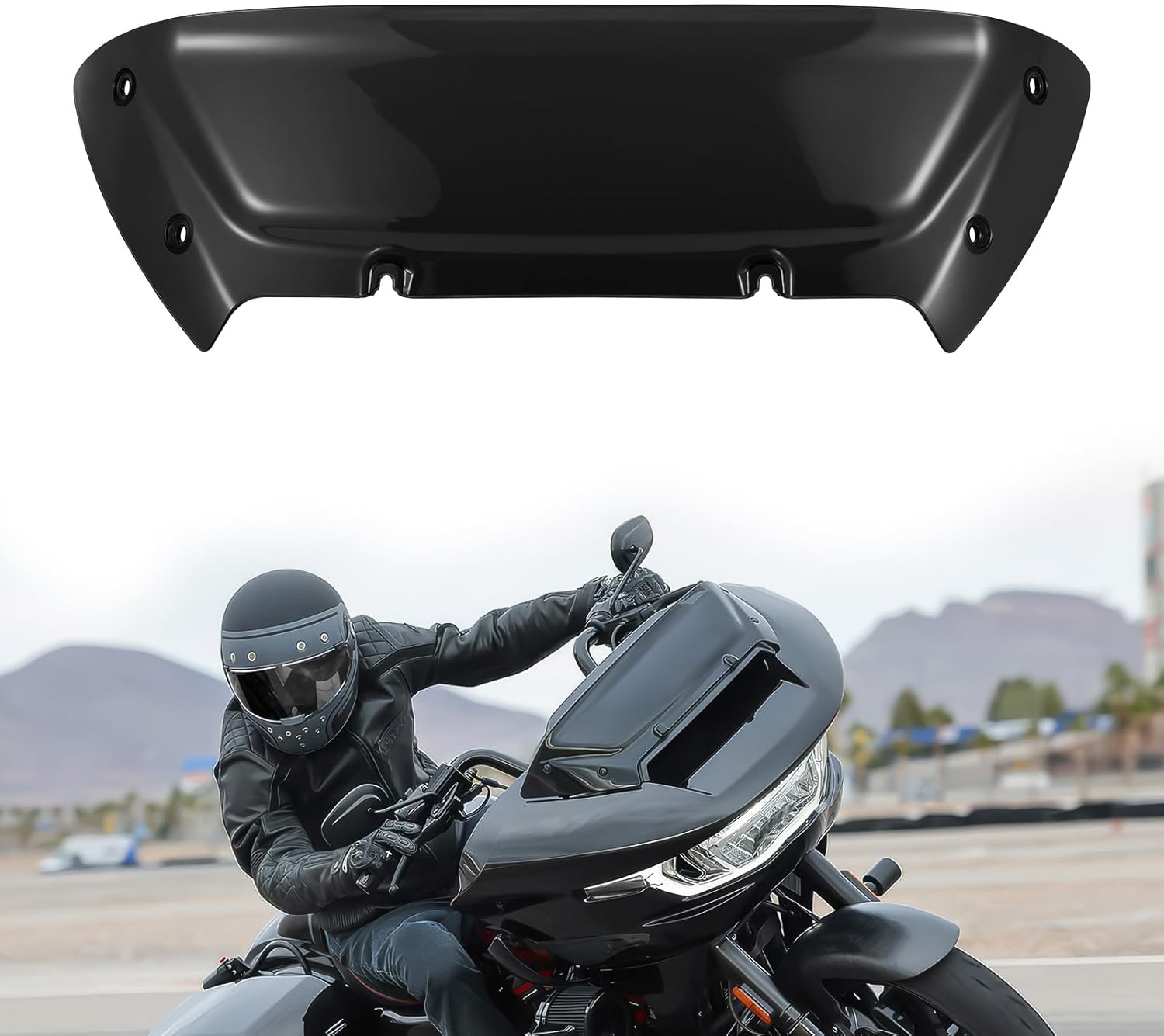 6 inch Windscreen Motorcycle Wave Windshield Fit for Harley CVO Road Glide FLTRXSE, ST FLTRXSTSE, FLTRX 2023-2024(Black)