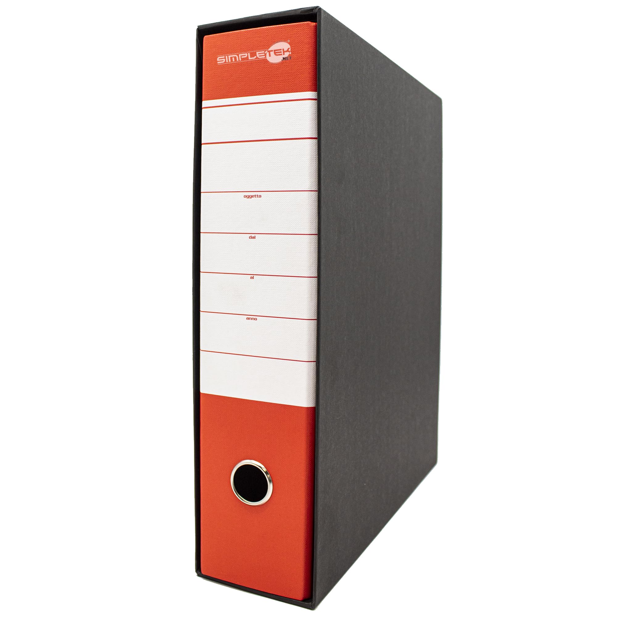 SIMPLETEK - 12x Raccoglitore ad Anelli per Buste e Documenti Rosso Nero Registratore Protocollo 0201150 P.RO (12 pezzi)