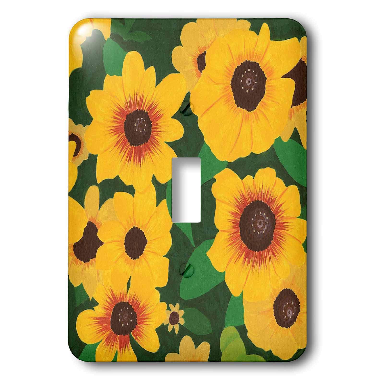 Interrupteur à baïonnette tournesols 3dRose pour cacher les plaques ternes