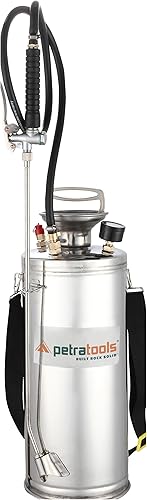 Petra Tools Pulverizador de hormigón, pulverizador de 2 galones de acero inoxidable, pulverizador de bomba de 2 galones, pulverizador exterminador,