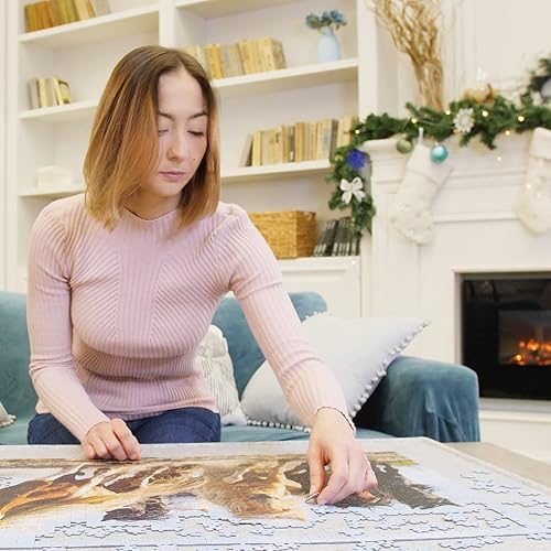 Miniatura 3 de Coobe - Tableros de rompecabezas de 1000 piezas portátiles, tapete de rompecabezas con tapa, sistema de almacenamiento ligero de bandeja para