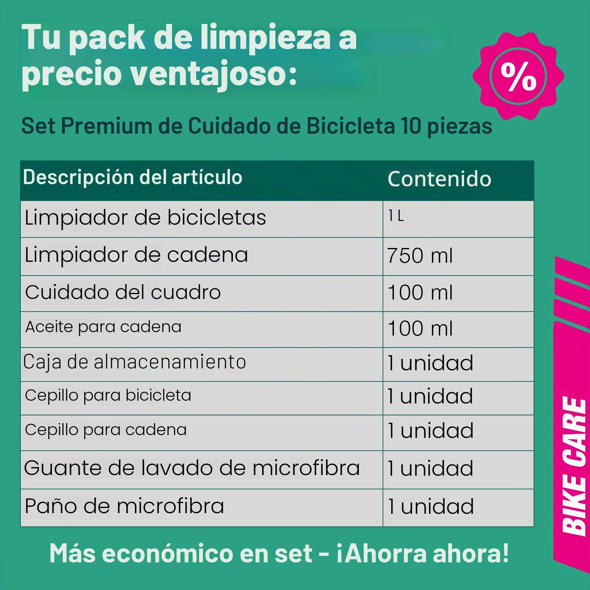 bio-chem Kit de 9 productos para el cuidado de bicis + accesorios | Productos para la limpieza de los cuadros de las bicicletas de carretera y de las cadenas - Accesorios y Caja incluidos