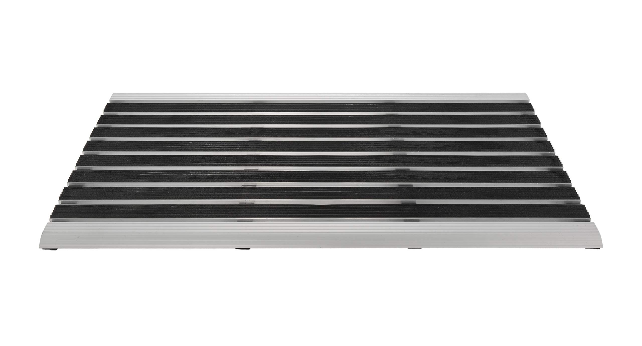 andiamo Exclusive Fußabtreter Türmatte Gummimatte Aluminium Sauberlaufmatte Fußmatte, schwarz, 40 x 60 x 0,8 cm