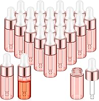 Vista 16 de 100 mini botellas de vidrio con gotero de aceite a granel, botellas vacías pequeñas esenciales transparentes, recipientes de muestra, frascos