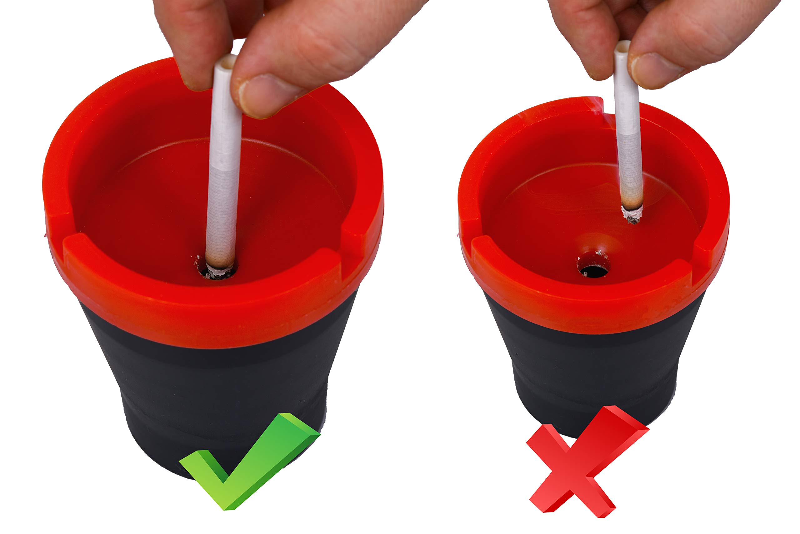 Puffizer Butt Bucket Ashtray (Round/Black, Blue) W: 3.54 x H: 3.93 x L: 3.54 inches