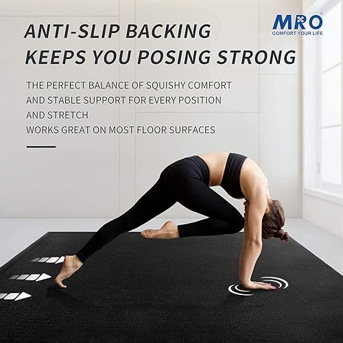Miniatura 5 de MRO Extra Large Yoga Mat, 12'x6'9'x6'7'x5'6'x4' (9MM) Extra Wide and Thick Exercise Mats for Home Gym Workout, Non-Slip, Soft for Women and Men