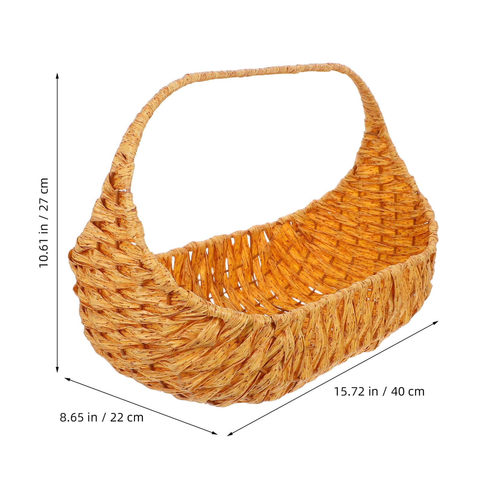 Cestino Multiuso Intrecciato in Materiale Plastico Resistente Portatile per Picnic Raccolta Frutta e Verdura Organizzatore per Giardino e Decorazioni Piccola Riutilizzabile