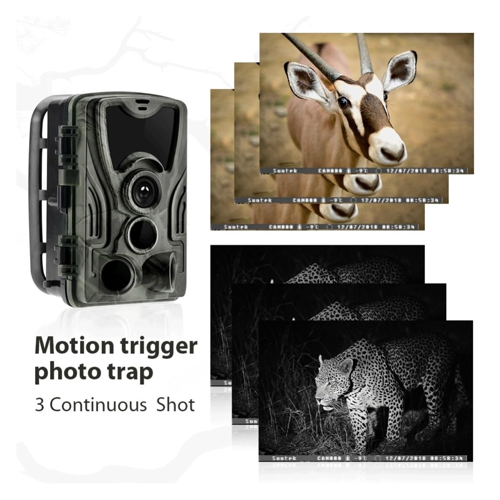 Kamera Obserwacji Dzikiej Przyrody Bezprzewodowa Kamera Myśliwska Trail Kamery Noktowizyjne HC801A 20MP 1080P IP65 Fotopułapka 0.3s Wyzwalacz Nadzór Dzikiej Przyrody Niezawodny Dokładny Monitoring
