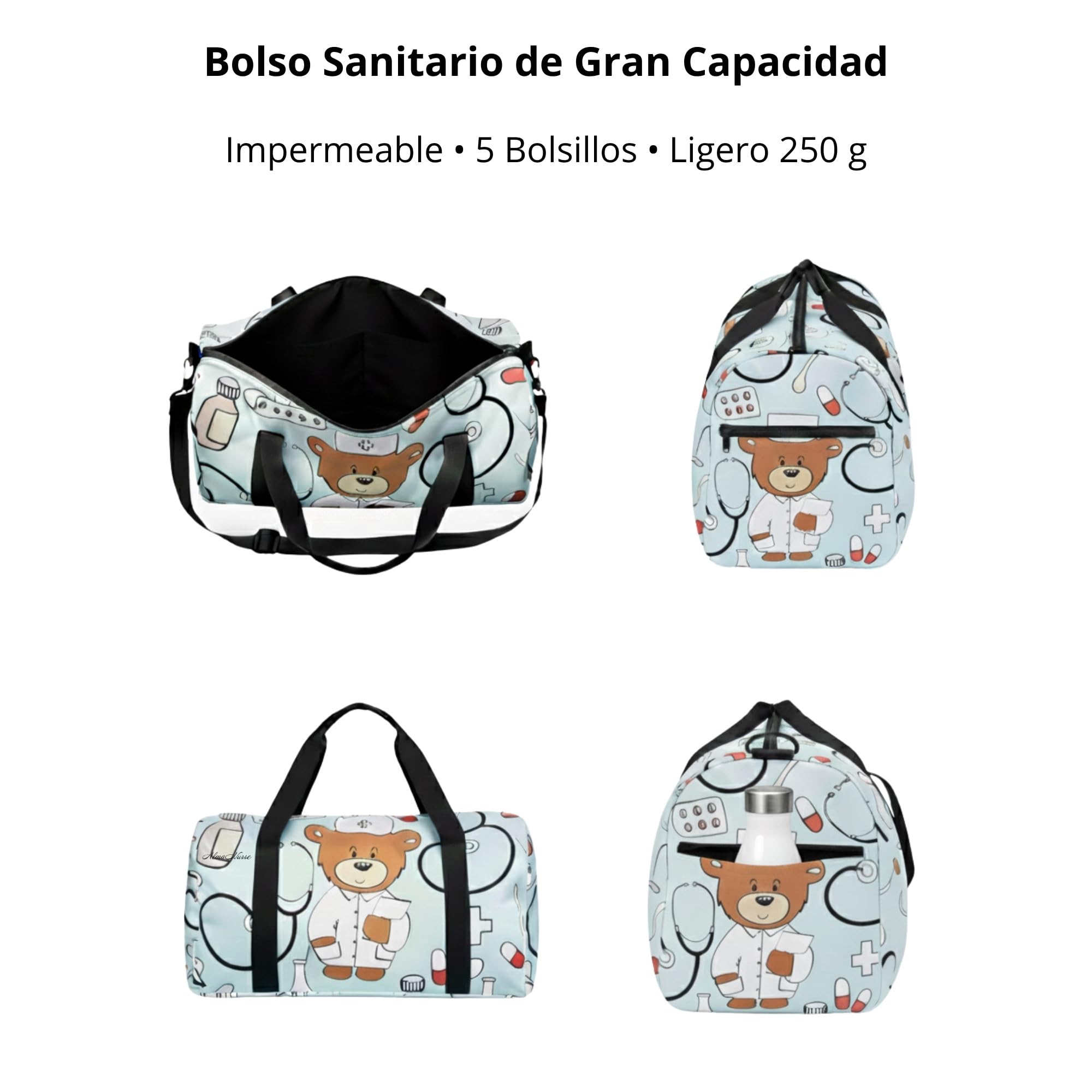 Bolso Enfermera Profesional Gran Capacidad Organizador Material Enfermero Hospital, Turnos y Guardias. Regalo Enfermera.
