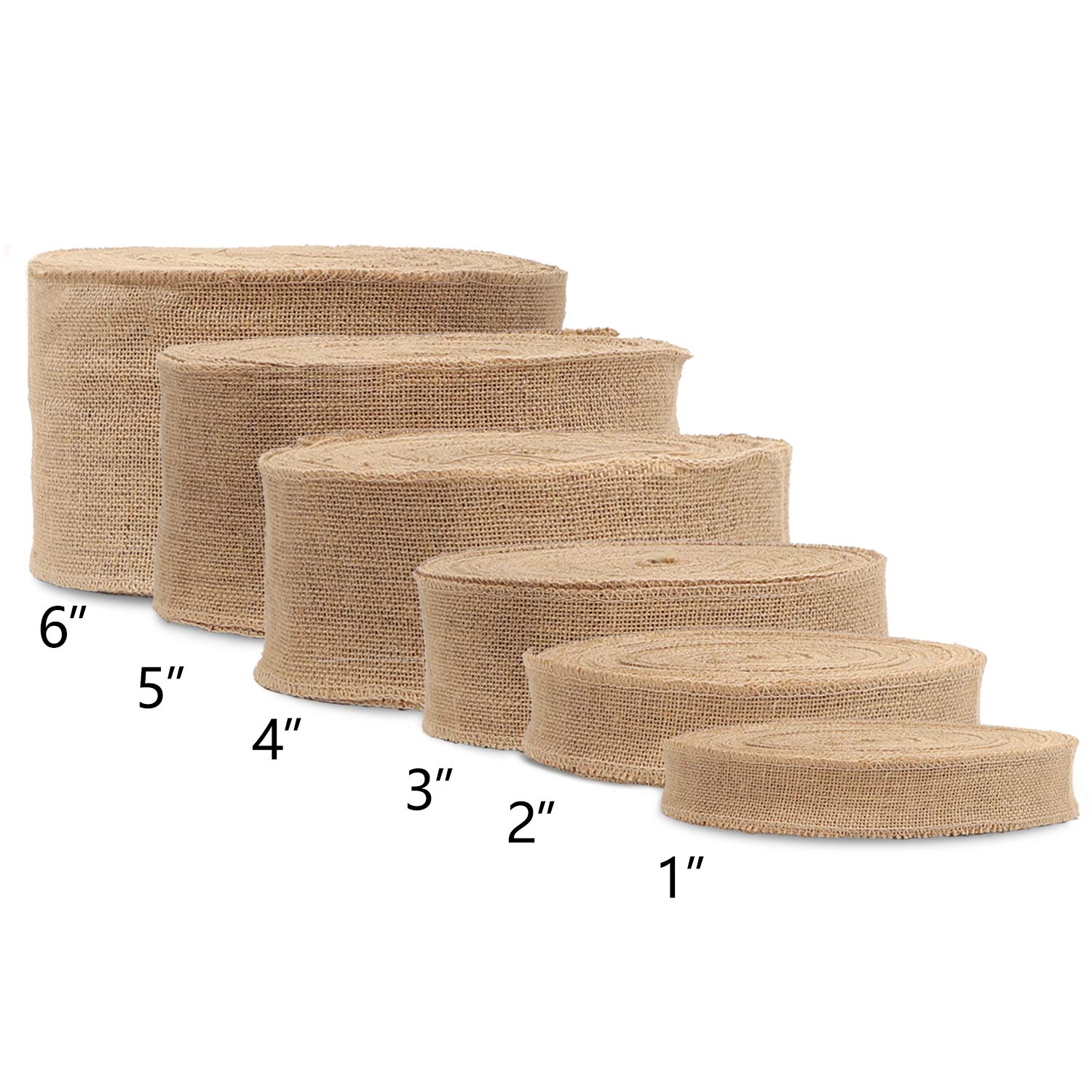 KINJOEK Cinta de arpillera de 4 pulgadas de ancho y 54 yardas, cinta de yute natural, cinta de manualidades para regalos de Navidad, boda, tela de arpillera, bricolaje para decoración