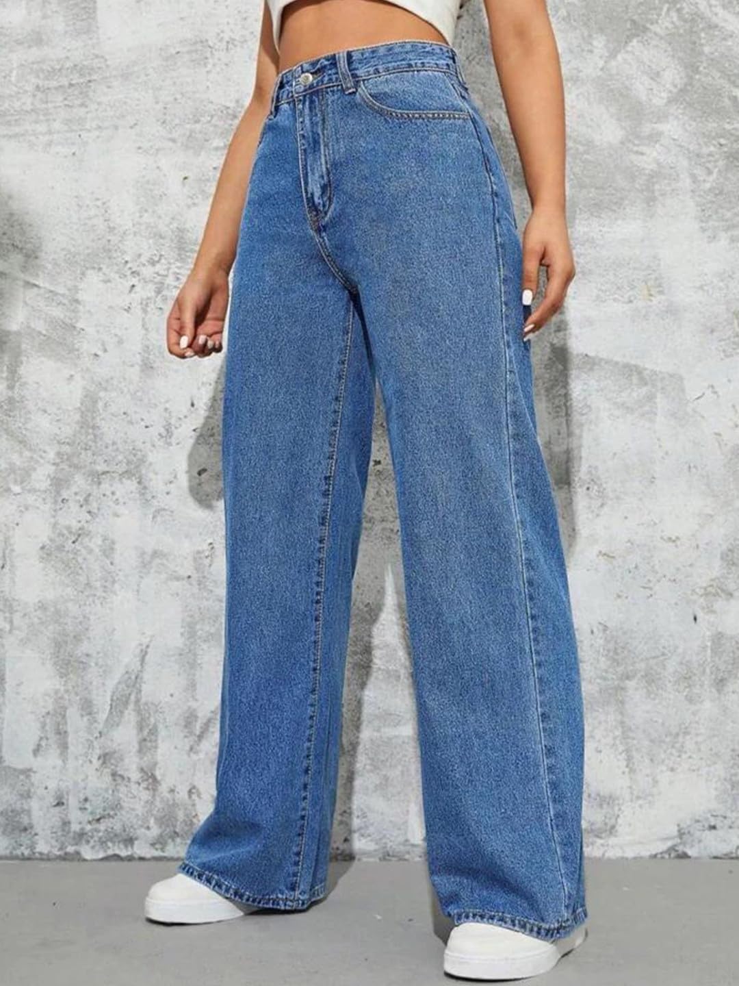 GRECIILOOKS Jeans cargo para mujer, pierna ancha, cintura alta, holgados, ajuste casual, diseño de bolsillo
