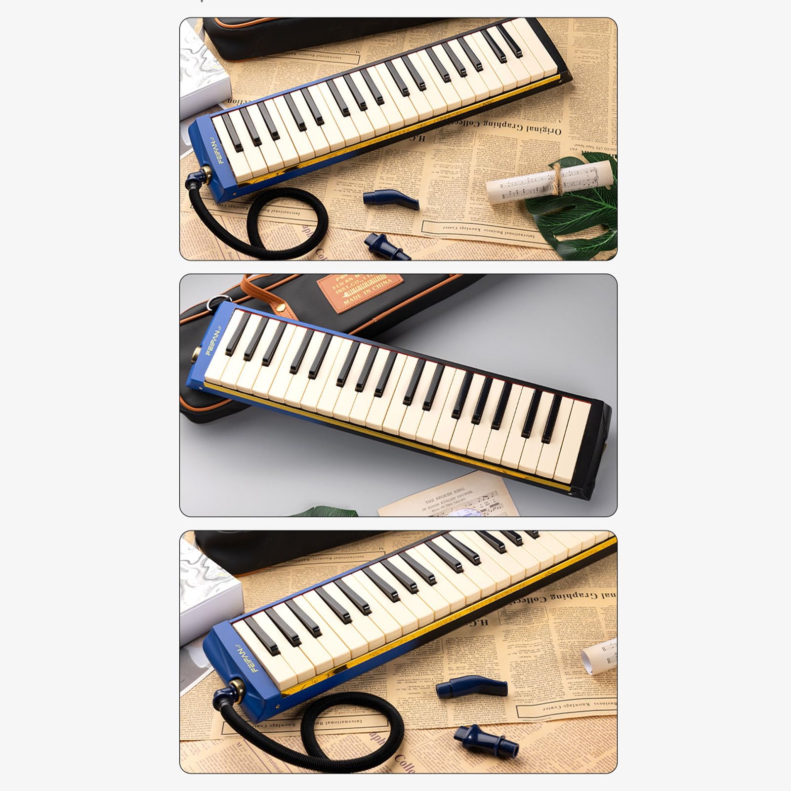 Strumento Melodica 37 Chiave, Tubi Bocchino Air Piano Tastiera Strumento Musicale con Borsa per il Trasporto, per Bambini Adulti, per Musica Classroom Pratica Live Performance