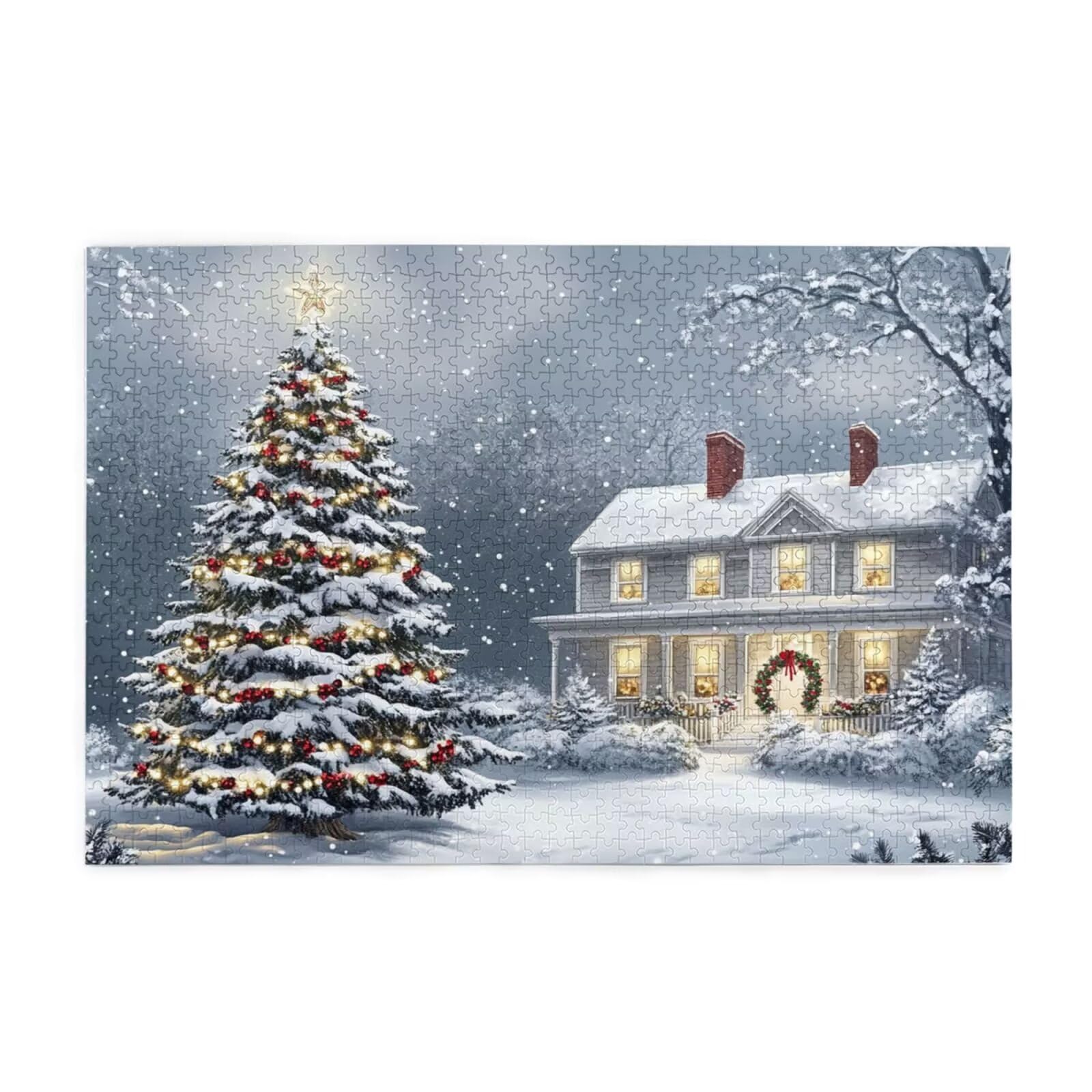 Puzzle 1500 elementów Puzzle Choinka DIY Krajobraz Układanka Dorośli Gra Wyzwanie-Początkujący Myślenie Gry i Zabawa - Nowoczesna Dekoracja Ścienna, Wyjątkowa Dekoracja Sypialnia Prezent Kobieta