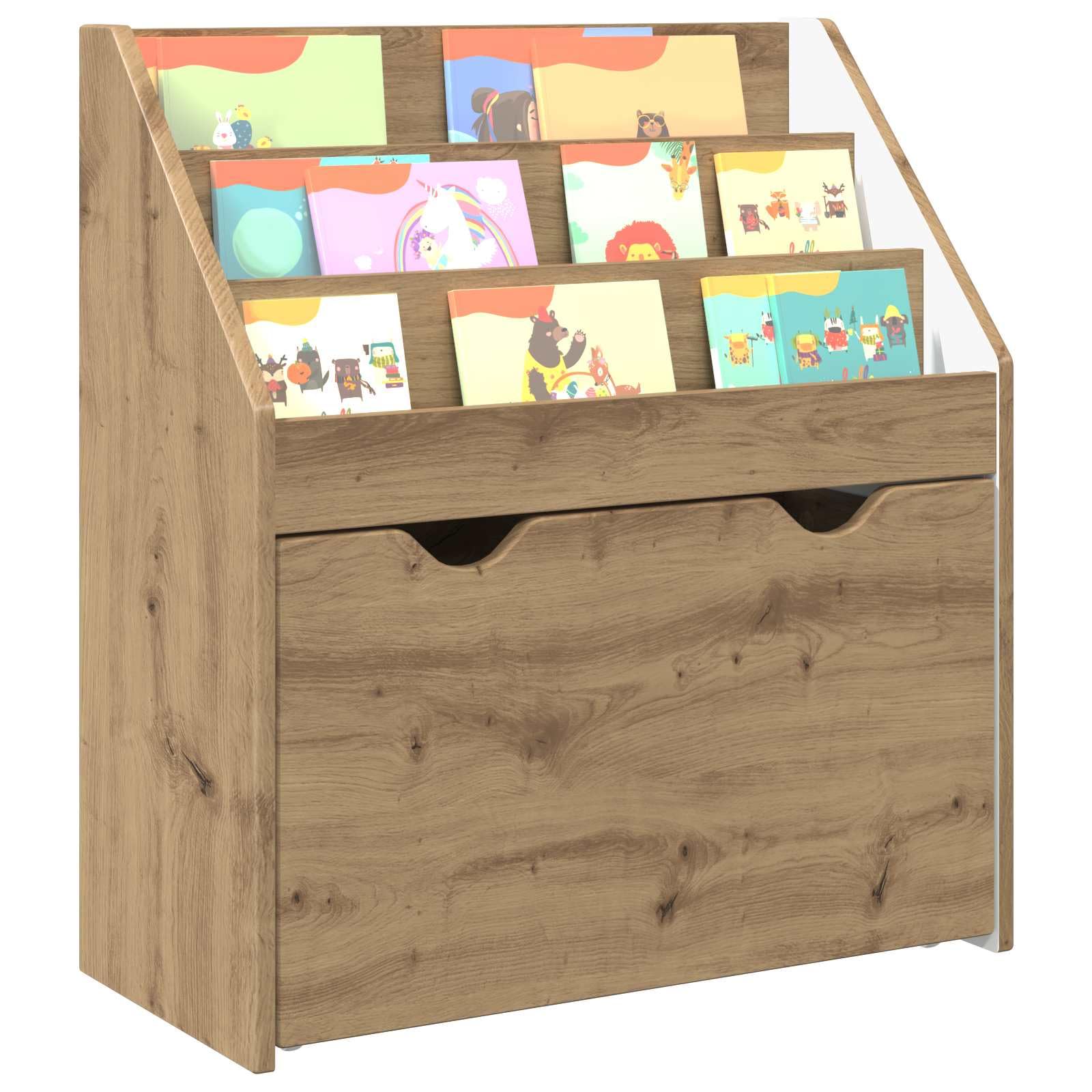vidaXL Biblioteczka dla dzieci Dąb rzemieślniczy 60 x 29,5 x 69 cm