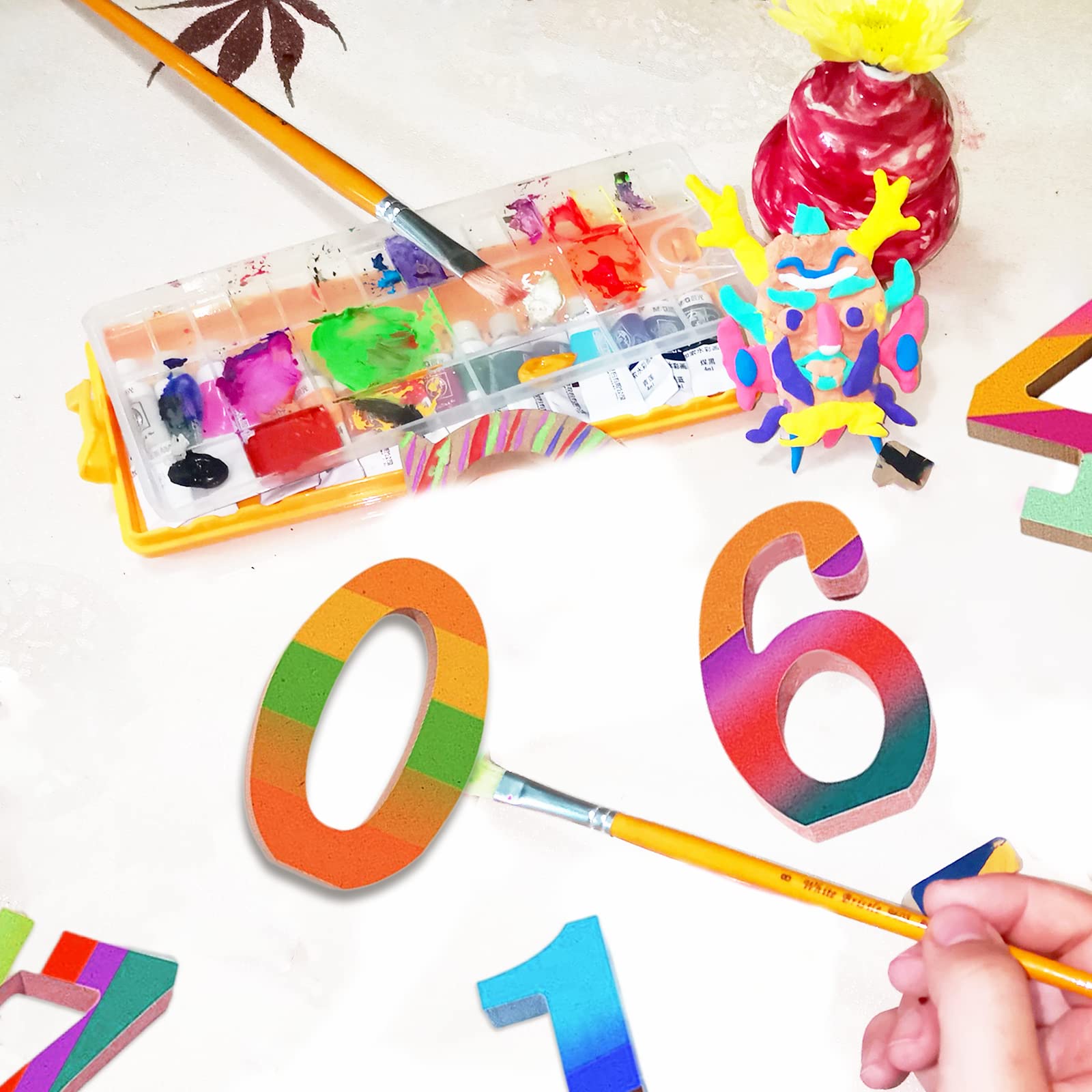 Amazon.co.jp: AOCEAN 4インチ 木製数字 壁装飾 クラフト用 - 未完成の