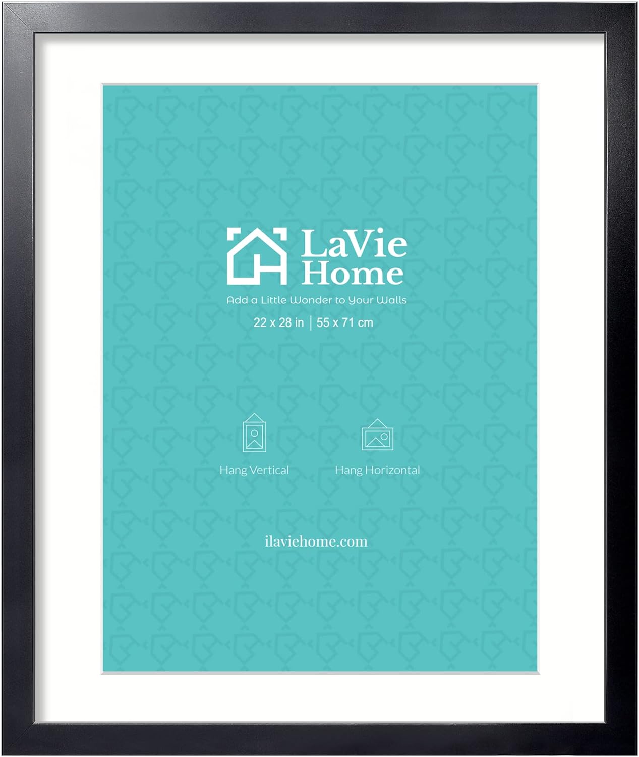 LaVie Home 22x28 Picture Frame Black Poster Frame,Display Pictures 18x24 with Mat or 22x28 Without Mat, Stable and Sturdy Frame and Polished Plexiglass, Horizontal and Vertical Format of The Walls 22x28 Black