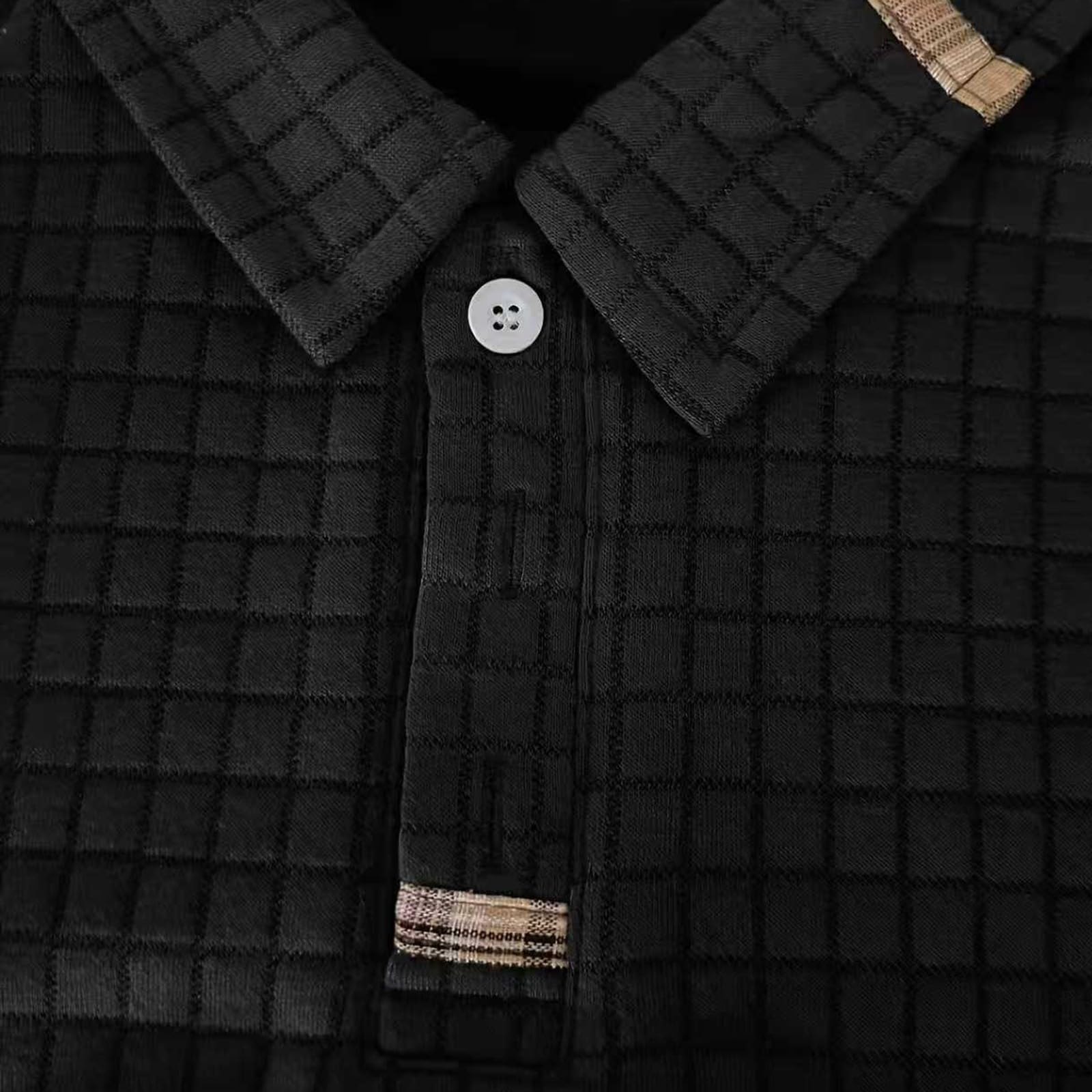 Generico Polo Uomo Manica Lunga Colletto Elastico, Tessuto ad Asciugatura Rapida dal Design Raffinato, Perfetto per Il Golf, Lavoro e Tempo Libero Quotidiano