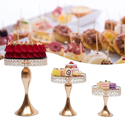 Miniatura 8 de Juego de 3 soportes para tartas, soporte para cupcakes, cola de sirena, cristal para tartas de boda, soporte para tartas, soporte para tartas,