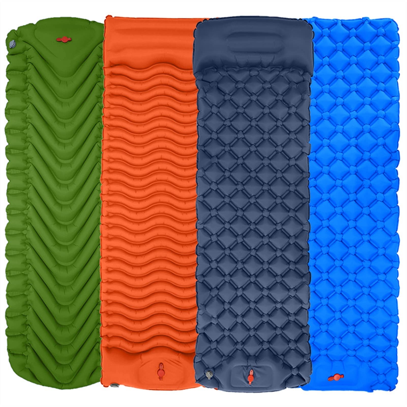 Slaapmat, zelfopblazend luchtbed, kampeermatras met voetpomp, luchtbed