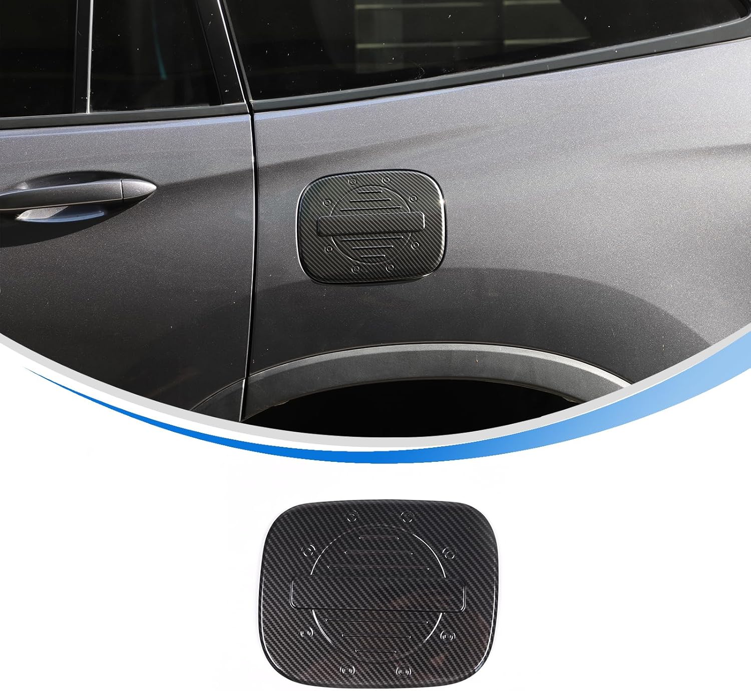 Fuel Filler Tank Cover Trim Compatible with Honda Pilot 2016-2022, Door Gas Cap Protector Cover Exterior Accessories ABS Material (Carbon Fiber Pattern)