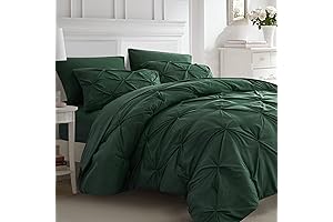 Ubauba Hunter Green Pintuck Emerald Comforter Set Queen Size