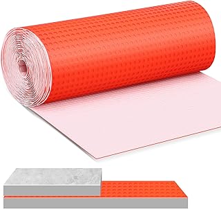 323 Sqft Uncoupling Membrane for Tile 1/8''(3mm) Thick Waterproofing Membrane Crack Prevention Anti Fracture Flooring Underlayment for Bathroom Shower Kitchen Basement(Orange)