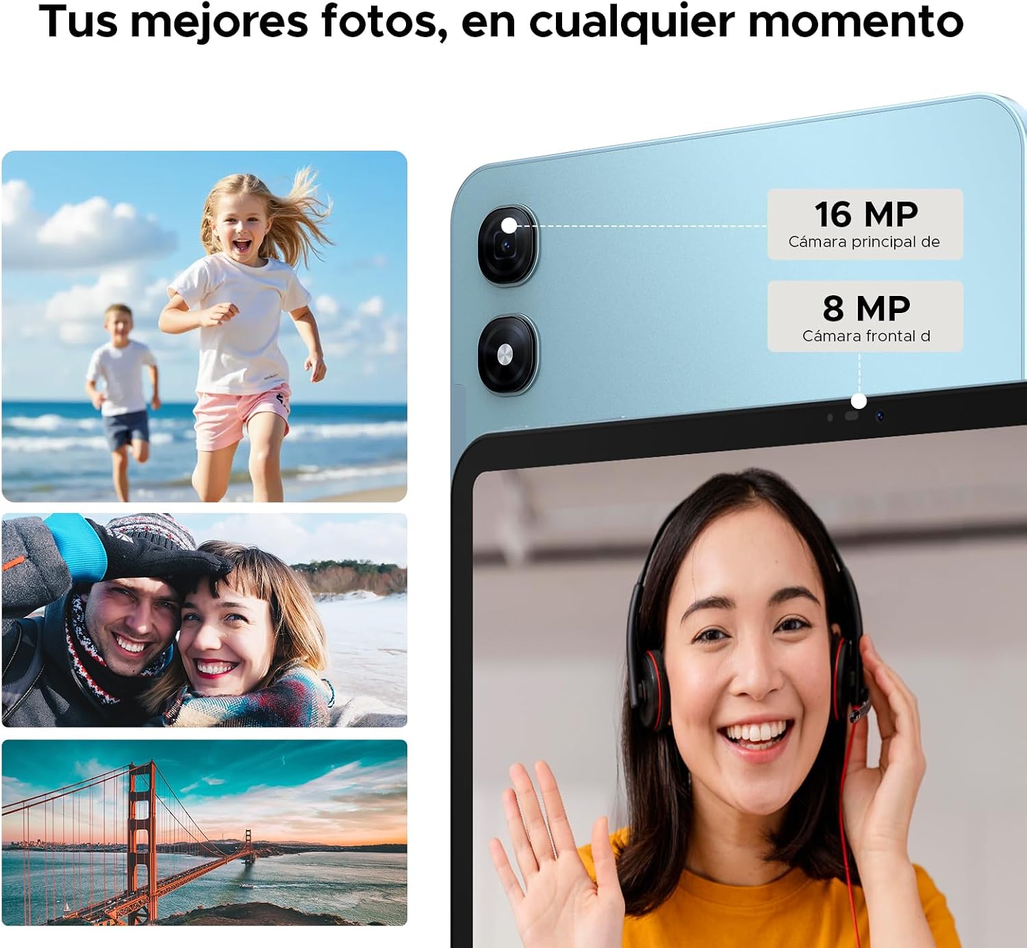 P13 Pro Tablet 13.4 Pulgadas 120Hz Android 16, 48GB RAM + 256GB(TF 2TB) Tablet con Teclado y Lapiz, T7280 Octa-Core, 12000mAh/18W, 16MP+8MP, Gemini AI, Widevine L1, Face ID, Dual SIM 4G, Azul 10
