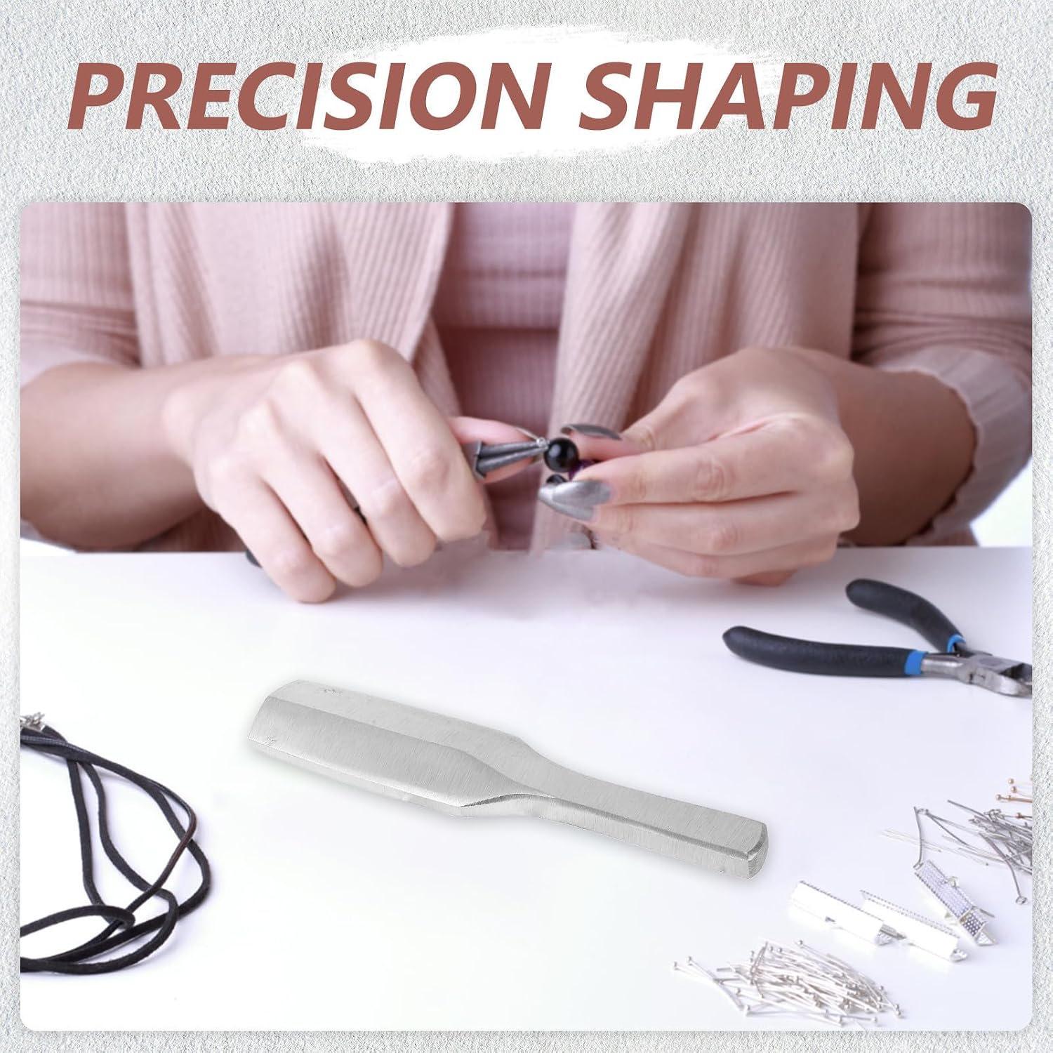 Jewelry Hammer for Jewelry Making with Iron Triangle Head, Silver Color, Versatile Application and Precision Control, for DIY Spaces and Home Studios, for Jewelers and Experts