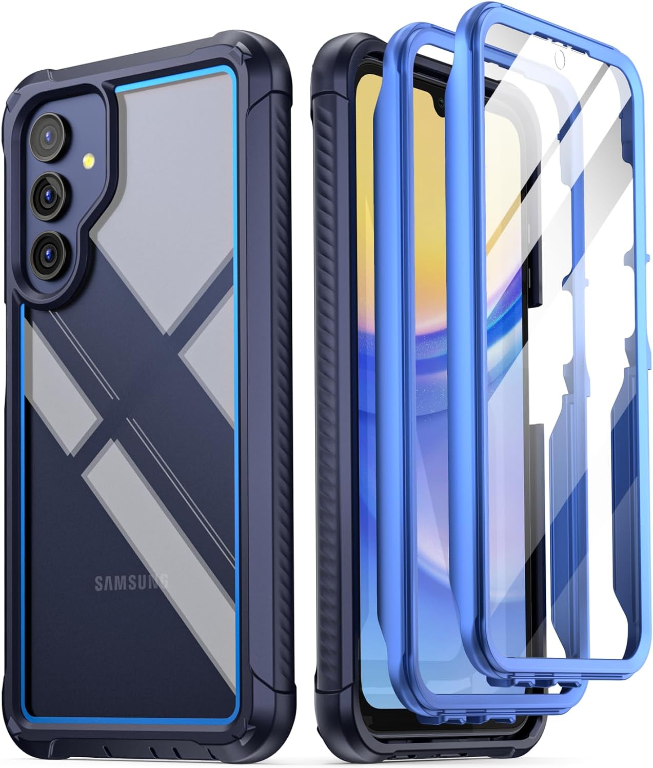 Poetic Guardian Case for Samsung Galaxy A35 5G, [2 Front Frame] [20 FT Mil-Grade Drop Tested] Full-Body Hybrid Shockproof Cover with Built-in Screen Protector, Green/Clear