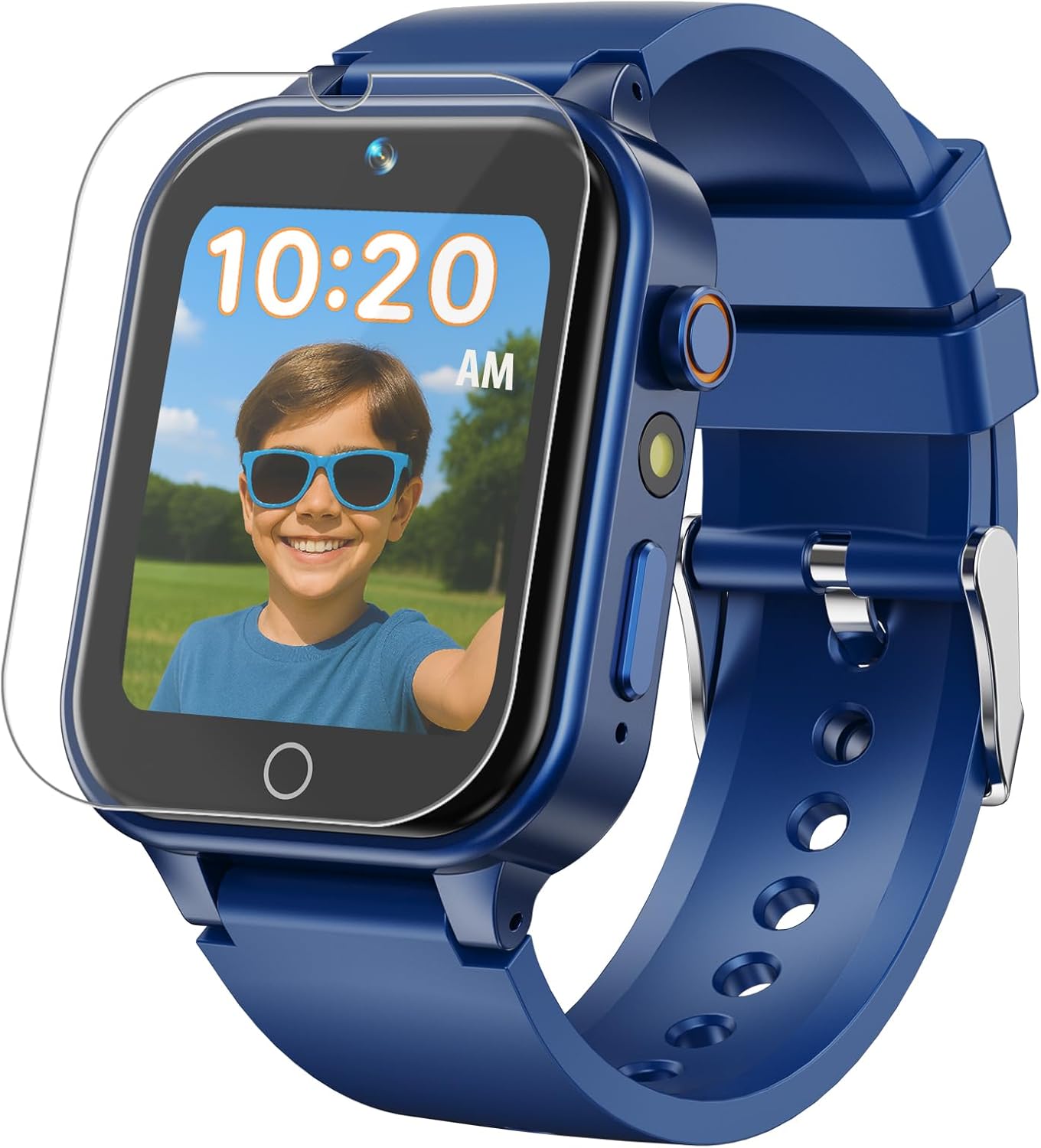 1.5 Inches Kids Smart Watch for Boys Girls, 26 Puzzle Games, Smartwatch with Camera, Pedometer, Video Voice Music Player Learning Card, Birthday Gift for 3-12 Years Children (Blue)