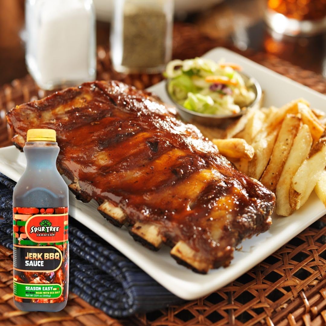 Spur Tree Jerk BBQ Sauce – Authentic Jamaican BBQ Seasoning to Spice Up Your Life – BBQ Rub with All-Natural Ingredients – Smoky BBQ Sauce to Bring Some Island Flair (32 Oz) - Image 2