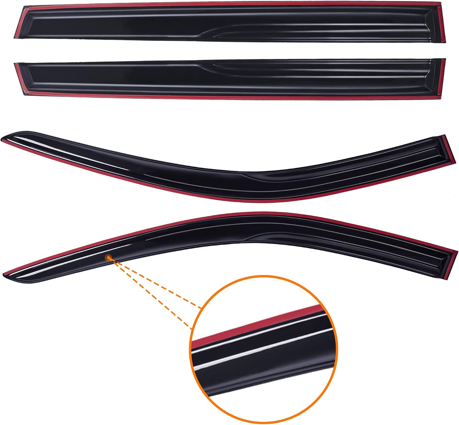 AUXKO Window Rain Guards for Honda CRV 2023 2024 2025 2026 Outside Tape-On Shatterproof Sun Smoke Guard Vent Visors Side Window Wind Deflectors Accessories for Honda CR-V 2023-2026