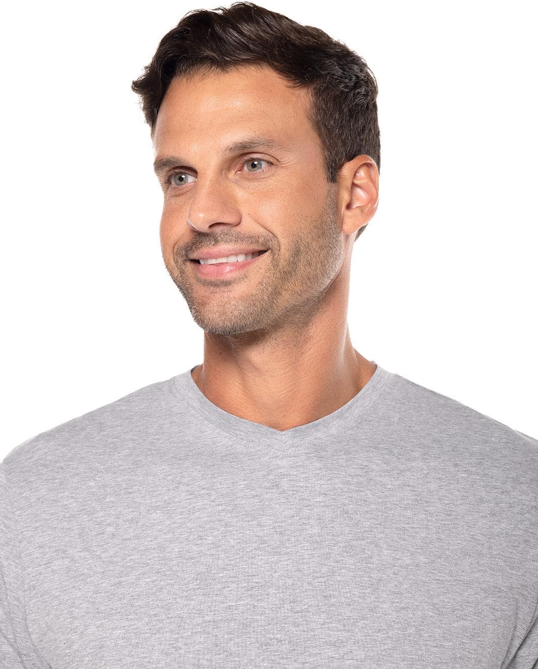 Men's V-Neck Long Sleeve T-Shirt - UPF 50+ Sun Protection - Morada