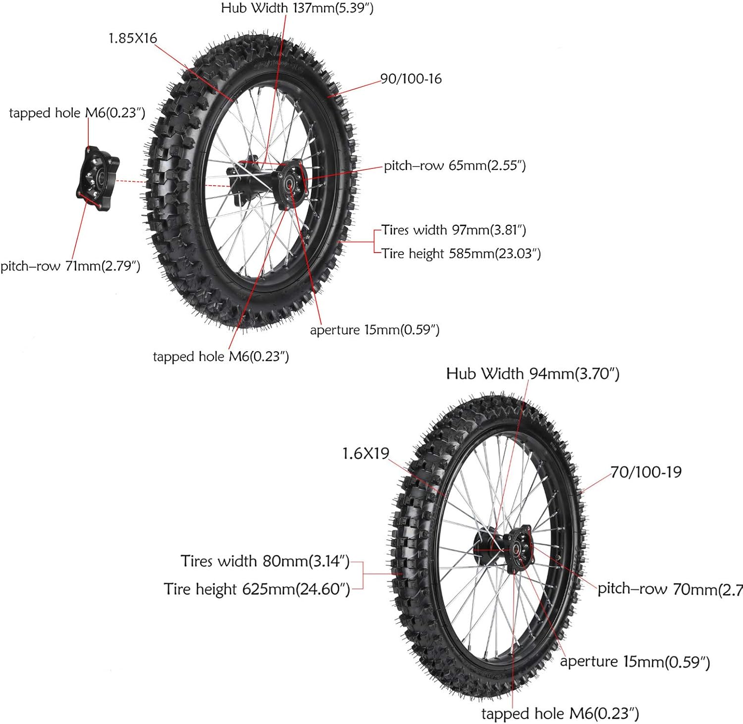 WPHMOTO Pit Pro Trail Dirt Bike Wheel Tire Rim Togo Ubuy
